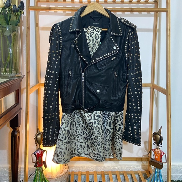 MAISON SCOTCH VINTAGE STUDDED LEATHER JACKET  . Size - M - Picture 5 of 17